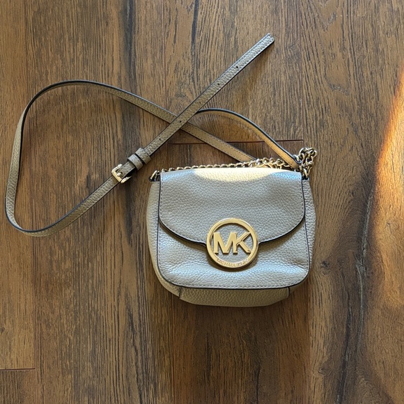 Michael Kors Handbags - Michael Kors Beige Crossbody Bag with Gold Accents